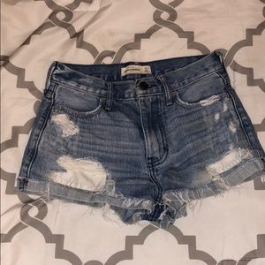 Abercrombie ripped jean shorts